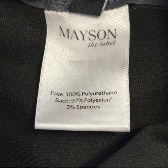 Mayson the Label Vegan Leather Pleat Front Tapered Pants in Periscope Size 2 - Picture 8 of 9